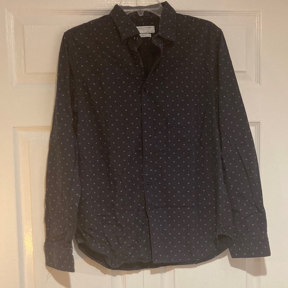 Denim & Flower Button Down Shirt - Picture 1 of 9